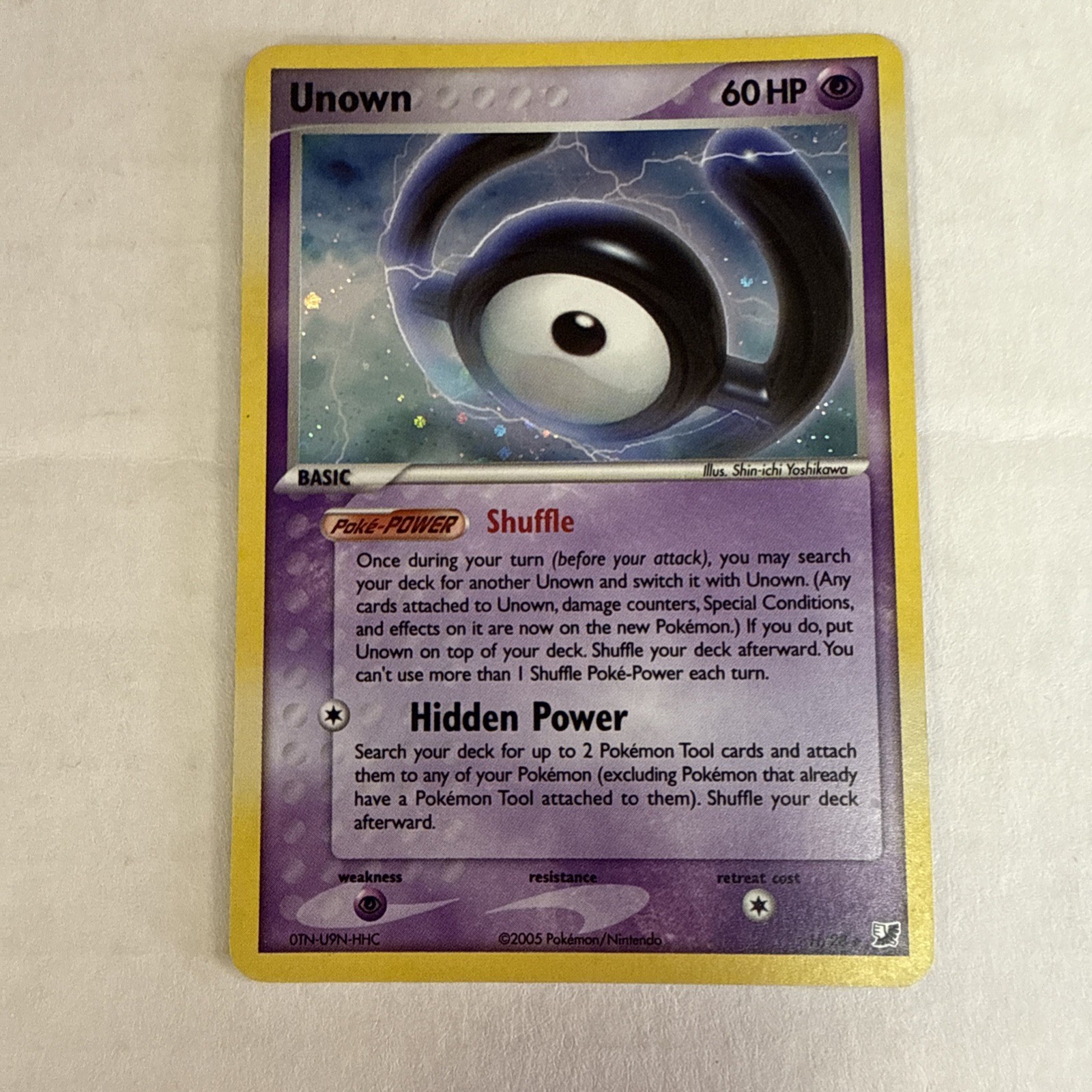 2005 Unown H/28 EX Unseen Forces Secret Holo Rare NM