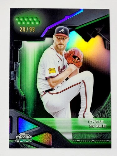 2026 Topps Chrome Black Chris Sale Green Refractor /99 SP Atlanta Braves #32