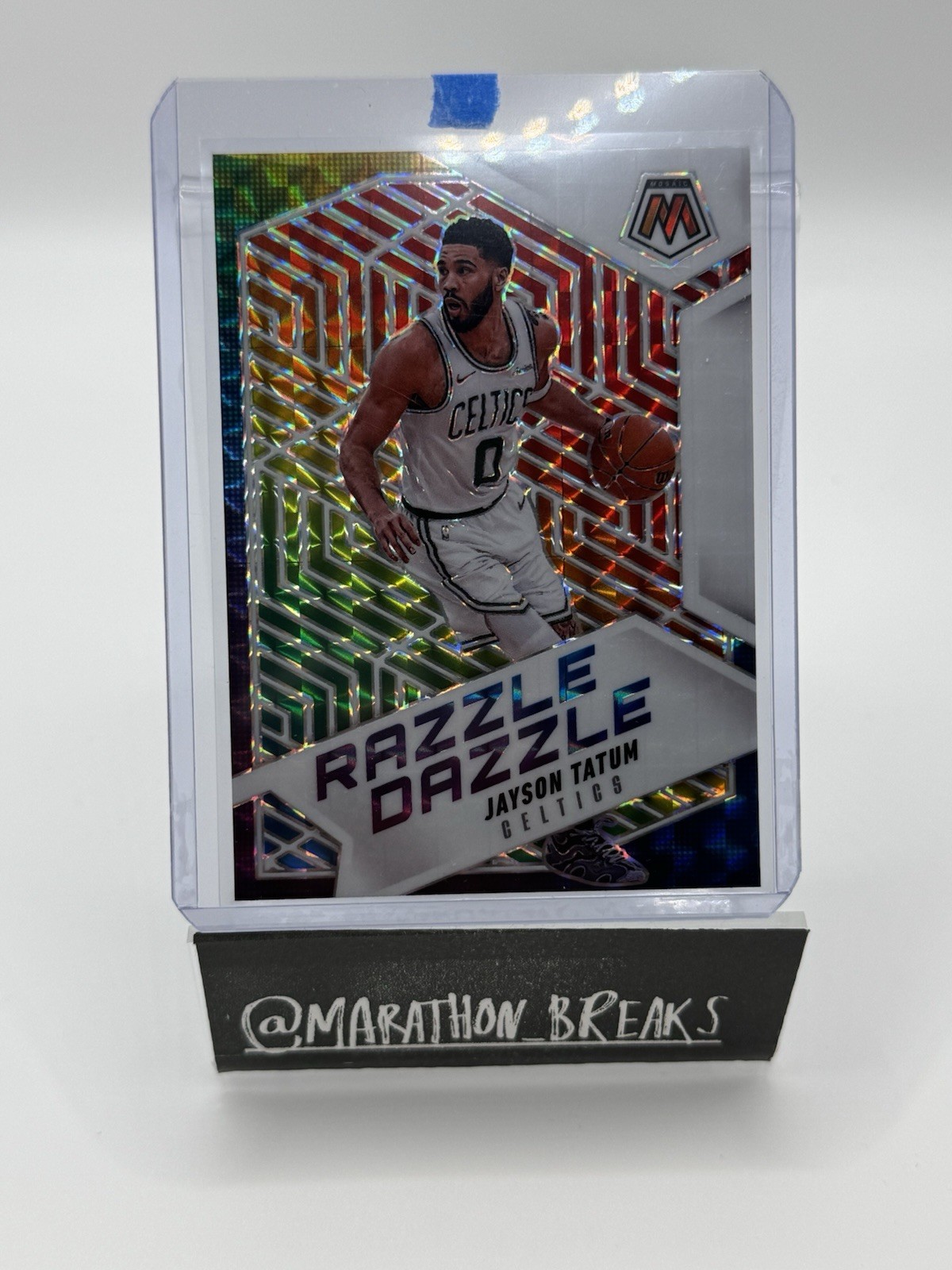 2024-25 Panini Mosaic Jayson Tatum Razzle Dazzle Prizm Card #8