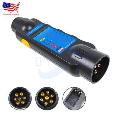 #ad #ad 7 PINS CAR TRUCK TRAILER PLUG SOCKET TESTER WIRING CIRCUIT LIGHT TEST TOOL $13.38