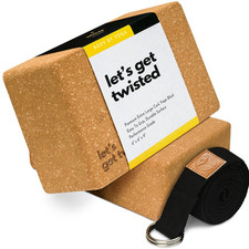 Body By Yoga Luxury Cork Yoga Block Set - Extra Large Yoga Blocks Performance