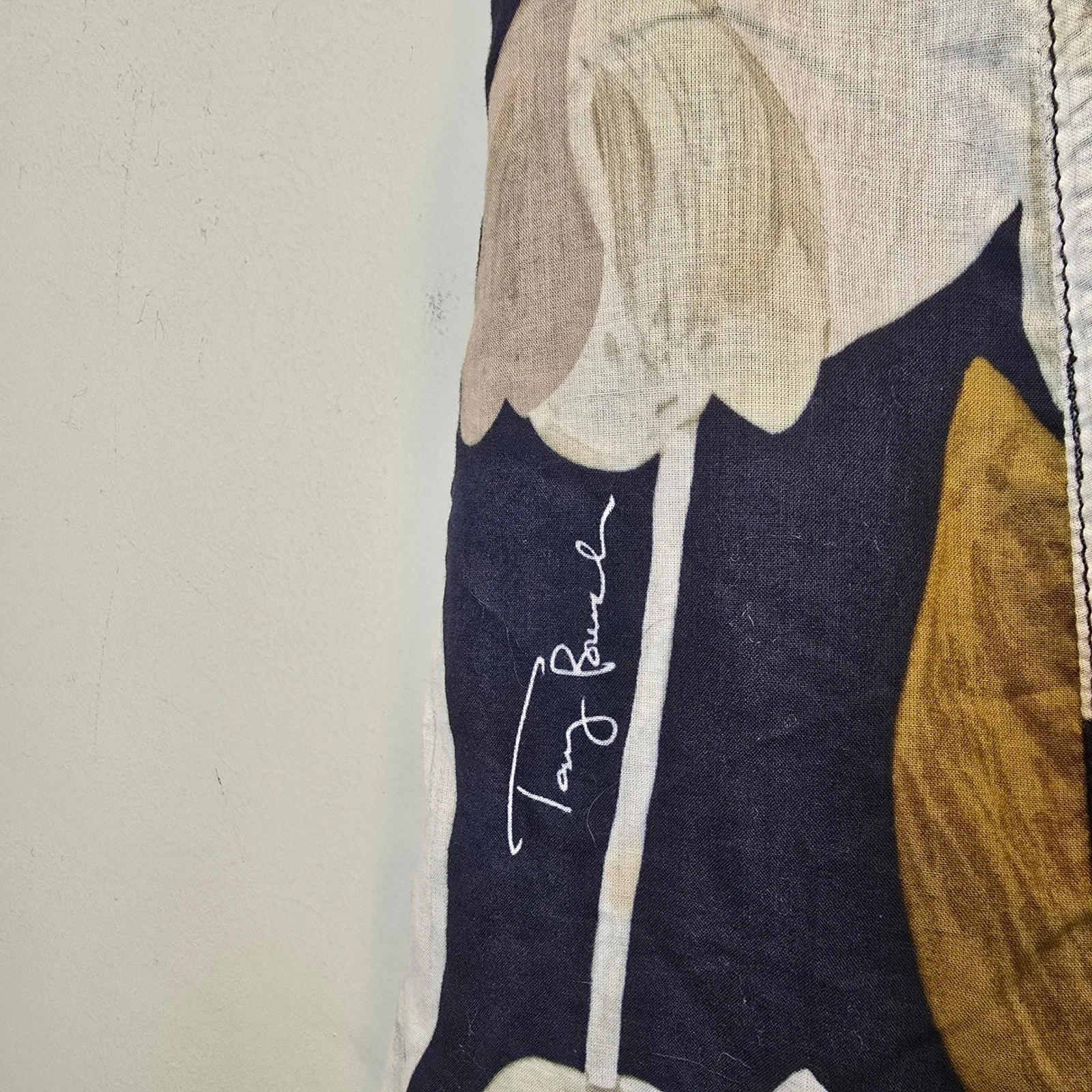 Abito donna Tory Burch 4 blu verde panna floreale scollo a V logo all over