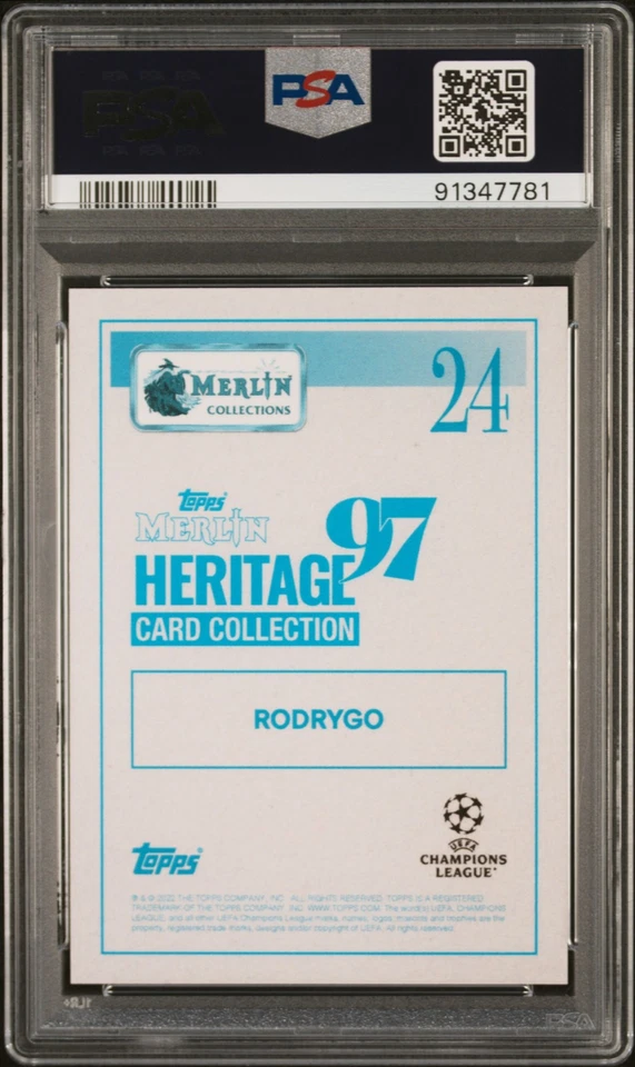PSA 10 2021-22 Merlin Heritage #24 Rodrygo Purple AUTO /25 POP 6! - Image 2 of 2