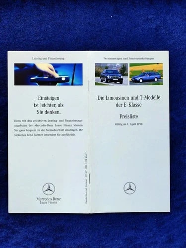 Mercedes-Benz E-Klasse Limousinen und T-Modelle Preisliste 4.1998  W 210