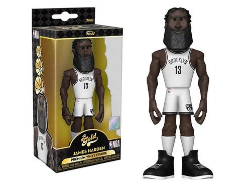 Funko Gold James Harden Brooklyn Nets NBA Clippers Thunder NEW Minor Box Dings