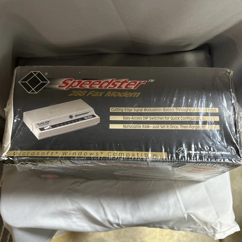 Vintage Black Box Speedster 288 Fax Modem 33.6 Kbps – New Sealed Box - Image 2 of 4
