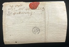 1670 Wrapper (Envelope)-Wax Seal-watermarked-John Stanhope-Leeds, Yorkshire