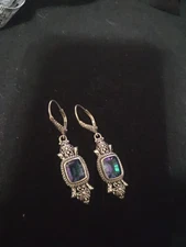 Sarda Artisan of Bali SUGARPLUM Mystic QTZ Earrings Sterling Silver