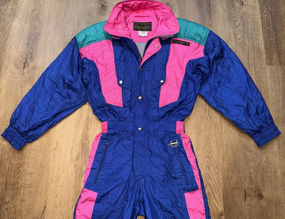 Traje de esquí para hombre Descente traje de nieve de una pieza babero de nieve retro gaper de colección años 80 90 XS Foto 4 de 4