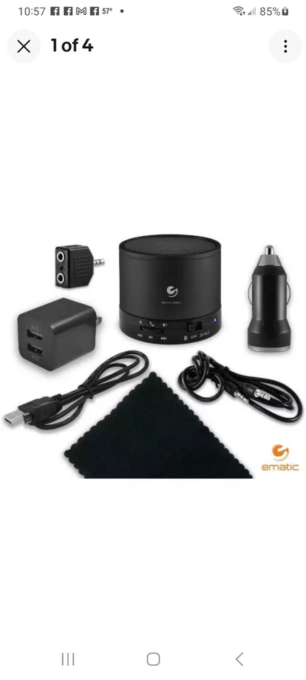 Ematic Wireless Bluetooth Speaker Bundle ~ 7 Accessories Included Dual USB - Image 2 of 4