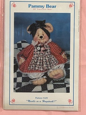 1993 Bonnie Hunter ''Pammy Bear'' Pattern For 20'' Fun-Lovin Bear #129
