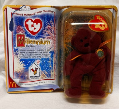 Vintage Millennium The Bear Teenie Beanie Baby McDonalds 2000 In
