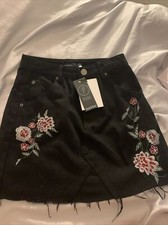 Boohoo Bntw Black Denim Skirt Size 8