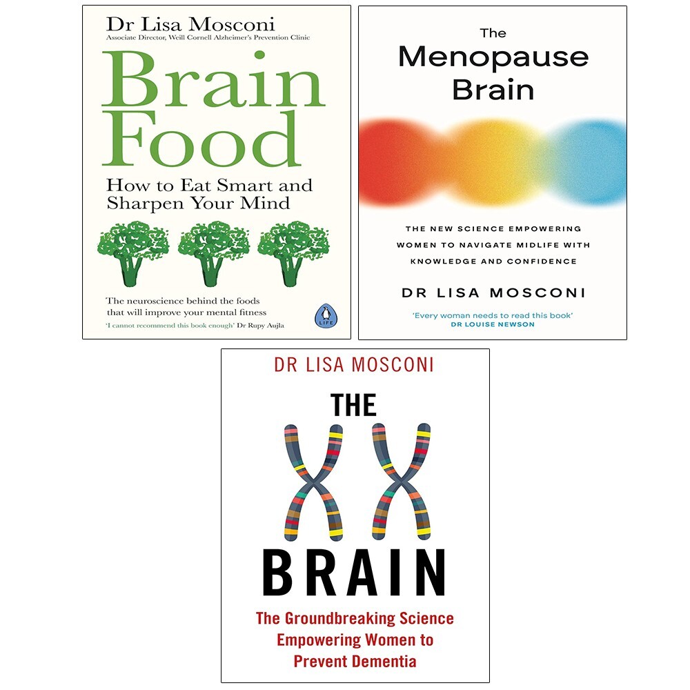 Dr Lisa Mosconi Collection 3 Books Set Brain Food, Menopause Brain, XX Brain