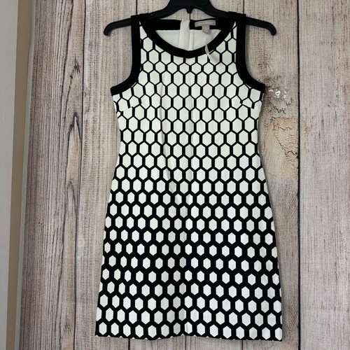 Banana Republic schwarz-weiß geometrisches Kleid Gr. 6 - Bild 1 von 9