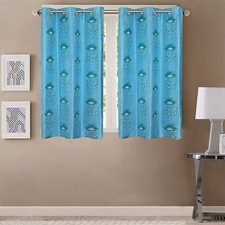 New 2 Piece Eyelet Window Curtain Set - 5 ft