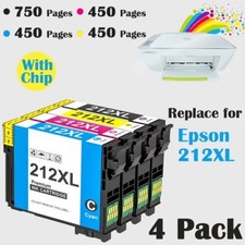 4Pack 212XL Ink Cartridge for Epson 212 Ink Toner for Epson Workforce WF-2850