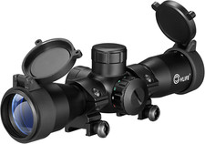 4x32 Crossbow Scope Red Green Illuminated Hunting Optic with Rangefinder NEW