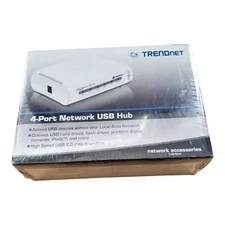 TRENDnet 4-Port Network USB 2.0 Hub TU2-NU4 - White