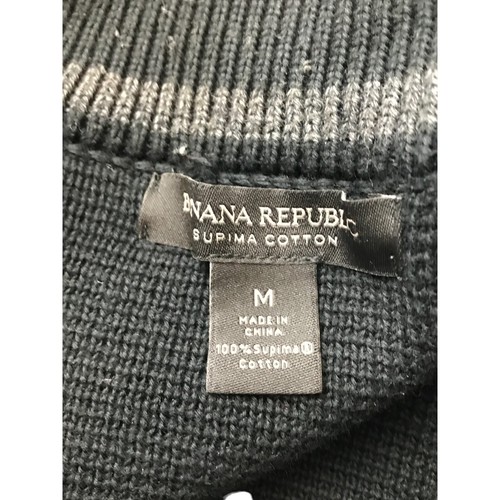 Banana Republic Pea Coat Womens Size M Black Double Breasted Supima Cotton - 第 3/8 張圖片