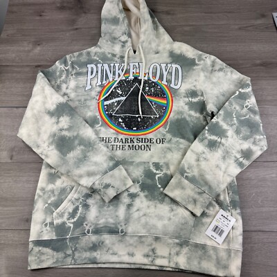 New Pink Floyd Dark Side Of The Moon Hoodie Sweatshirt Size L Tie Dye $50 NWT
