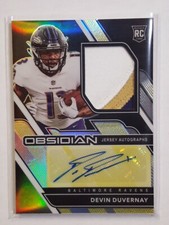 2020 Devin Duvernay Obsidian Rookie Patch Auto SSP 05/25