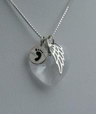April Birthstone Angel Wing Necklace