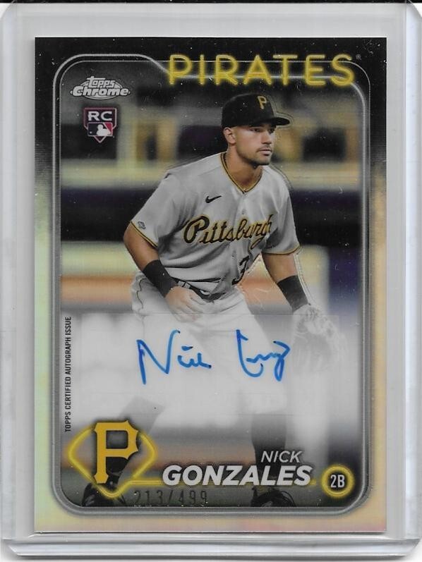 2024 Topps Chrome Update Nick Gonzales RC Refractor Autograph #'d 213/499