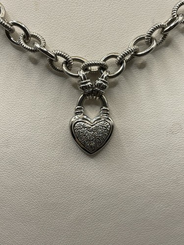 Sterling Silver Diamond Heart Necklace - Picture 4 of 7