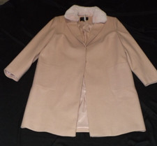 Ladies Uk 18 Eur 46 Chest 46" 117cm Dorothy Perkins Pink Vintage Coat Fur Collar