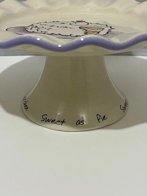 The White Barn Candle Co Ceramic Pedestal Cake Dish Candle Plate Birthday Ruffle - Image 2 of 4