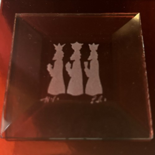 Three Wise Men Etched On Small Glass Plaque Puerto Rico - Picture 4 of 4