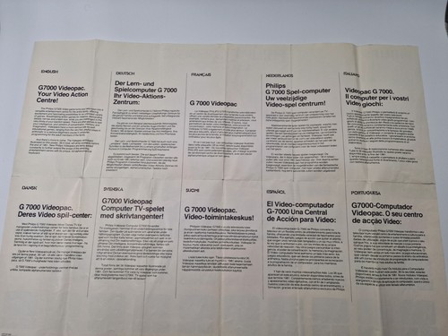 RARE Philips Videopac G7000 poster * 26 games * VGC * 1981 - Afbeelding 6 van 6