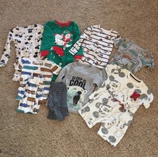 Boys Long And Short Sleeve Two Piece Pajamas Lot of 7 - Size 4-5-6