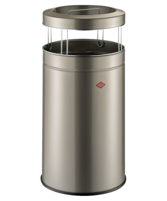 WESCO BIG ASH Standascher in NEUSILBER inklusive 120 Liter Abfallvolumen / Mü...