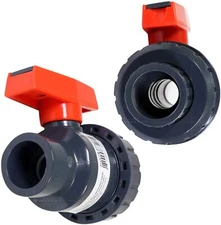 PVC Single Half Union Handle Ball Valve Solvent Connection 1/2"in-2-1/2"in USA