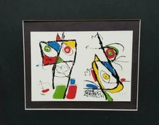 Joan Miro "Le Courtisan Grotesque XI" Matted offset Lithograph Limited Ed. 1991