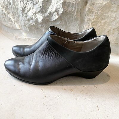 ECCO  Shape 45 Sculptured Black Leather Career Zip Booties Shoes EU 41 US 10