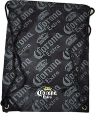 Corona Extra Black Water Resistant Nylon Drawstring Cinch Bag Backpack New