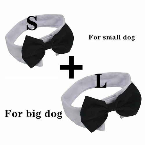 Dog Pet Bow Tie Party Tuxedo Neck Tie Collar Black Red Cotton XS/S/L/XL/XXL AU - Picture 13 of 18