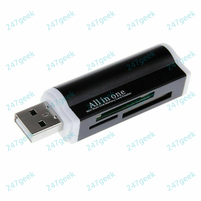 Adattatore Lettore Schede USB All-in-1 Per Micro SD, SDHC, TF, M2 E MMC – Nuovo, Nero