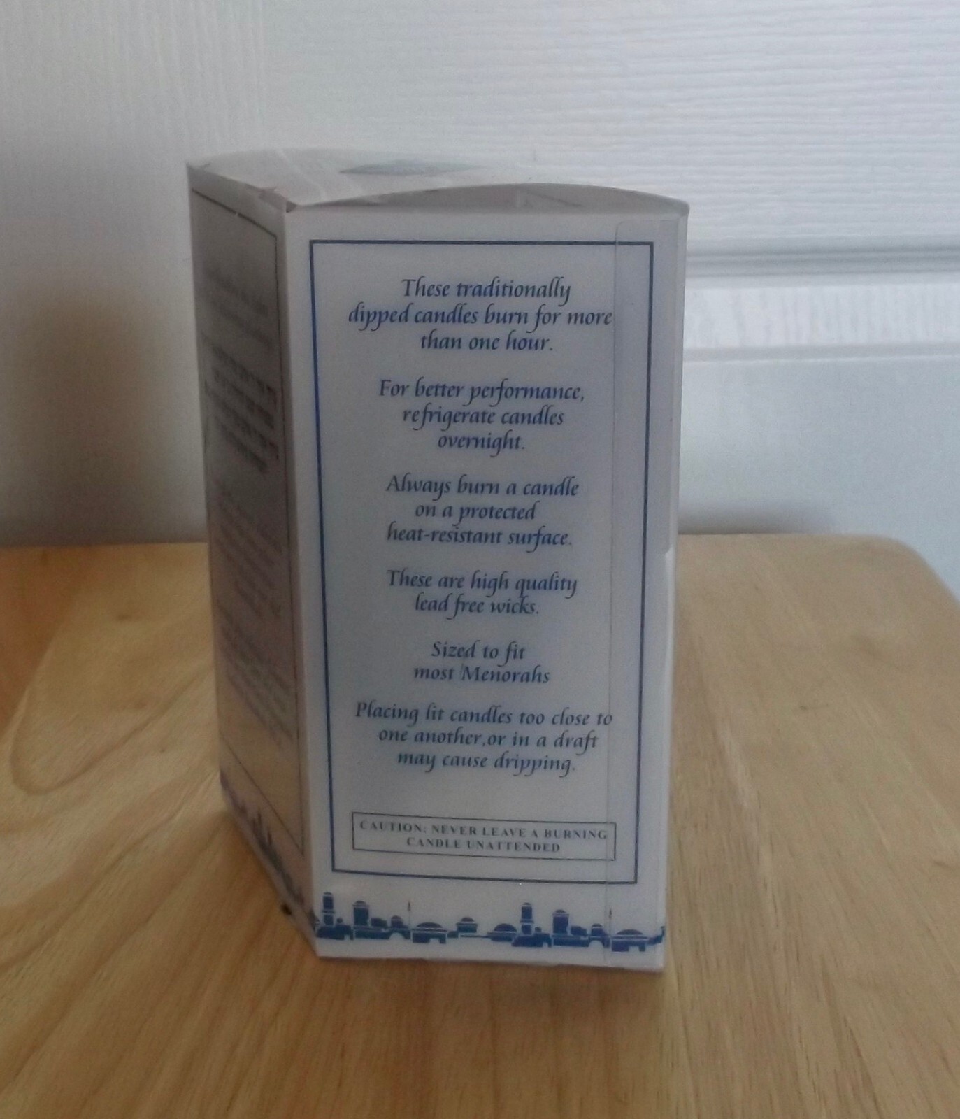 45 HANUKKAH BEESWAX DELUXE CANDLES - BLUE AND WHITE - NEW IN BOX