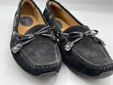 Clarks Artisan Black Leather Suede 6 M Shoes Flats Women Loafer