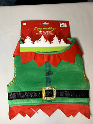 Happy Howlidays Christmas Elf Pet Harness - 26in Girth XL - W325