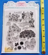 buy4=freeship 15 clear stamps Oriental garden