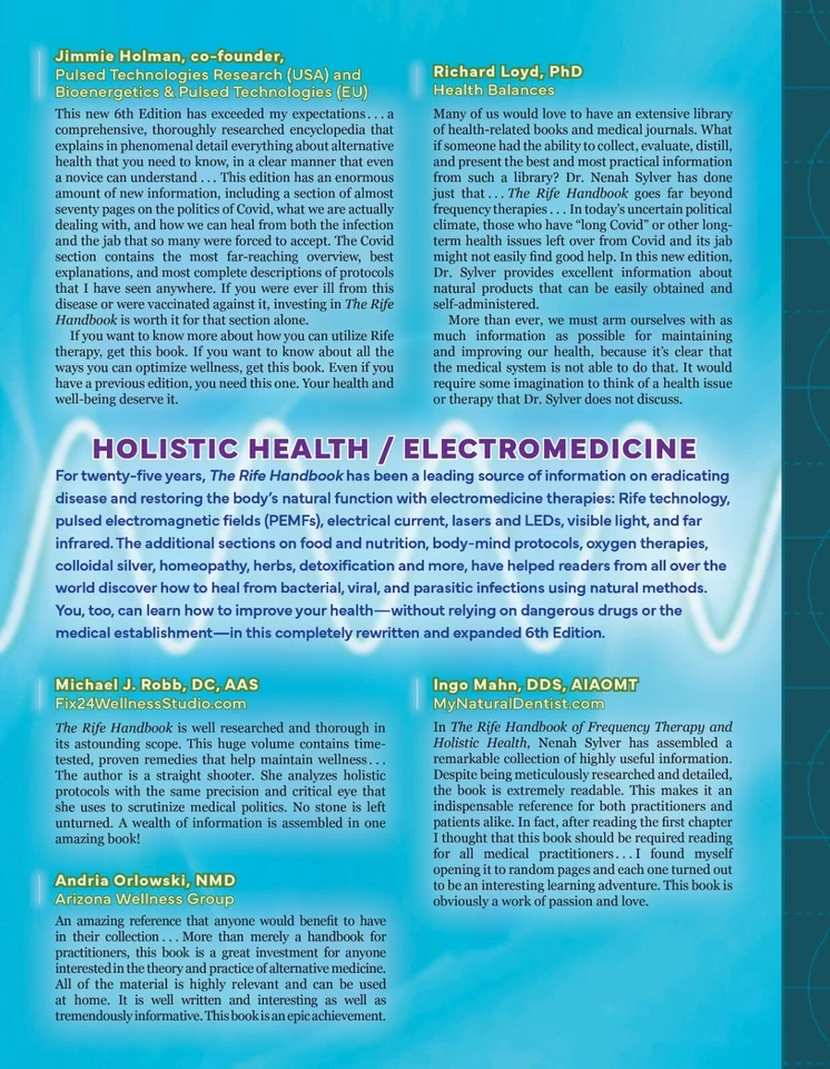 The Rife Handbook of Frequency Therapy and Holistic Health 6th Edition Hardcover Foto 2 de 2
