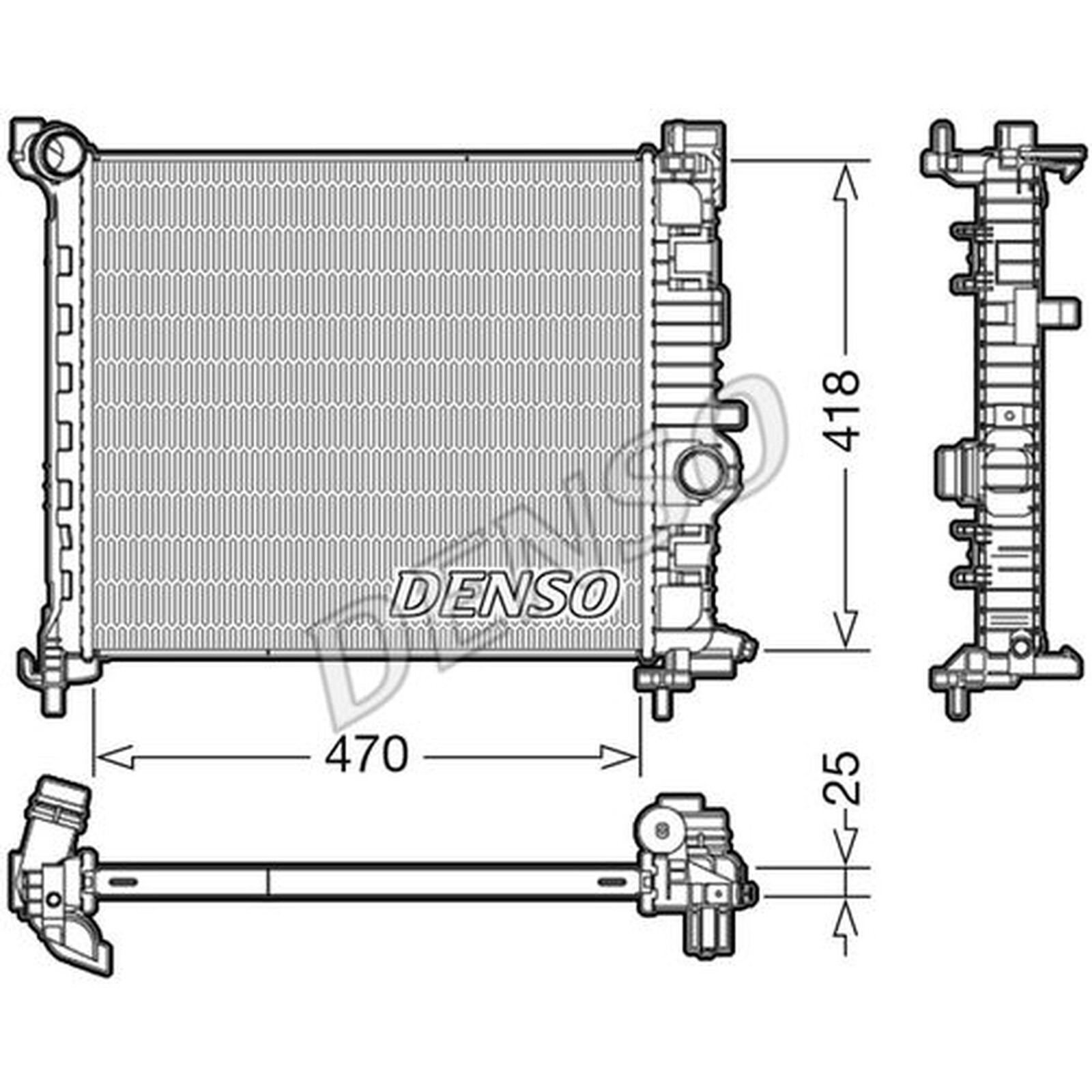 DENSO Radiator DRM20115 - Engine Cooling - Fits Opel Meriva B
