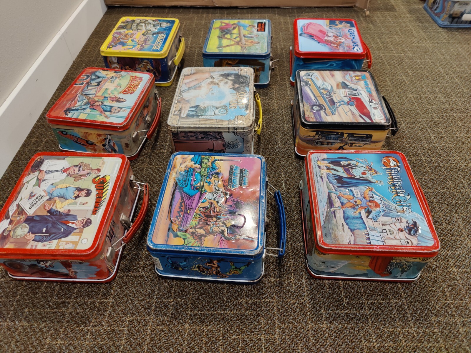 Vintage metal lunch box lot x9 eBay
