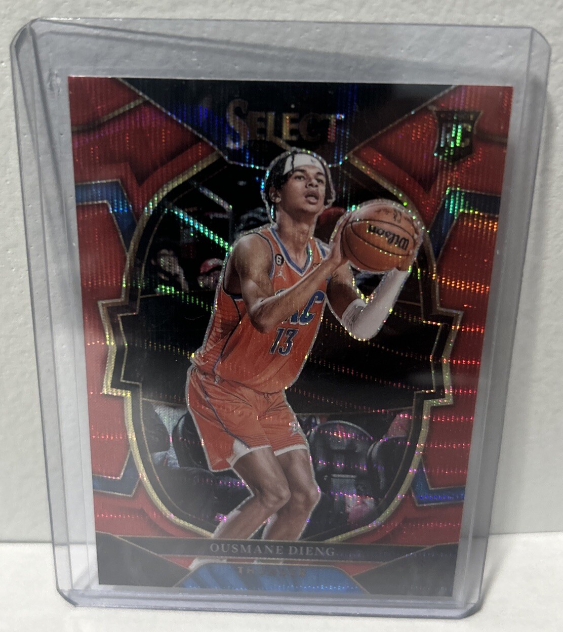 2022-23 Panini Select - Concourse Red Wave Prizm #76 Ousmane Dieng (RC)