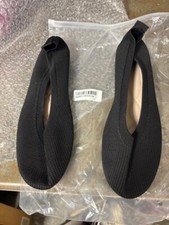 Women's black knit ballet flats, new, size 38